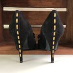 Stuart Weitzman  Vintage Black Bow Heel Gold Pumps Photo 6