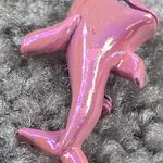 Pink Dolphin Pin Brooch Tiny, Shade of Pink Color Vintage Jewelry Sea Ocean Photo 6