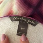 Charlie Jade One Shoulder Geometric Watercolor Pixel Cascade Dress S Silk Photo 7