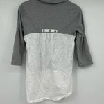 Neon Buddha Gray White Knit Top Cowl Neck Roll Tab Sleeves Surf Tunic size small Photo 4