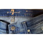 7 For All Mankind Medium Wash Distressed "The Ankle Skinny" Blue Jeans, Size 26 Photo 3