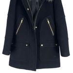 J.Crew Italian Stadium Cloth Wool Chateau Parka Coat Black Size 2 Photo 4