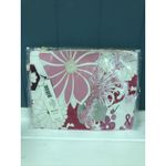 Chico's Clutch Wristlet Purse Bag Pink White Floral Zip Closure Makeup Pouch NEW Photo 1