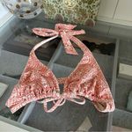 Helen Jon Women's Size M Bikini Mosaic Coral Triangle Top with Gold Hardware Orange Size M Photo 0