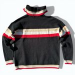 Lou & grey  Après Ski Sweater M/L Black Red Stripe Cozy Winter Photo 2