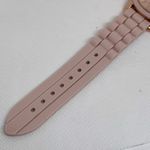 FMD women pink dial gold tone watch quartz 38mm case silicone band running Photo 4