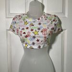 Aerie NWT  Stretch Crop Top Happy Floral Hearts Summer Lightweight Festival Beach Photo 0