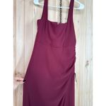 Lulus NWT  Glamorous Disposition Burgundy Ruched Maxi Dress Bridesmaid Gala Sz M Photo 4