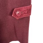Vtg I.V.Y Burgundy Suede & Ribbed Knit Zip Vest Floral Embroidered Size M Red Size M Photo 14