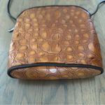 NWT Vintage Donald Pliner Crocodile Embossed Leather Crossbody Bag Tan, Brown Photo 3