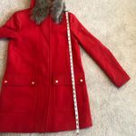 J.Crew Red Chateau Parka With Faux Fur Hood Womens Size 0 Winter Coat Jacket Photo 9