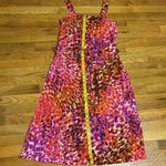 Natori Women’s Small Pink Ombré Animal Print Cheetah Midi Dress Square Neck Cute Photo 4