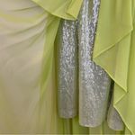 Cache Bright Green Sequin Chiffon Strapless High-Low Maxi/Mini Dress Size 4 Lime Photo 8