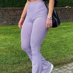 Purple Flare Pants Size L petite Photo 0