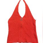 ASOS  Vibrant Orange Textured Halter Top Photo 2