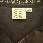 NEW WORLD OF CROW Vintage Blossom Cotton Gilet Top Vest in Brown Oversized XS Photo 4