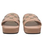 Gucci  Janaya Interlocking G Studs Open Toe Slide Sandals Pink Size 39.5 Photo 4