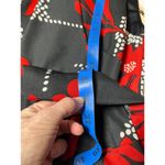 Vintage 60s Sears Crestknit Mod Dress XS S Tag Jr 9 Black‎ Red Floral Scarf Mod Photo 12