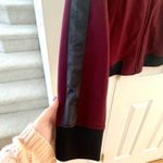 Ralph Lauren  Burgundy Sweatshirt Material Bomber Jacket w/ Satin Stripe Photo 2