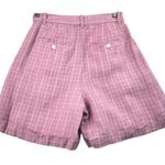 Madewell  Harlow Linen Check Shorts Cafe Pink White 4 High Rise Cuff Hem Photo 5