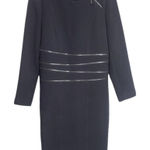 Insight Black Sweater Dress Women’s Midi Zipper Detailed Size 8 Photo 0