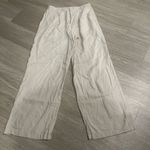 Gap Women Easy Trousers Wide-Leg Linen Blend Beige Pleat Dress Pants 6 Casual Photo 0