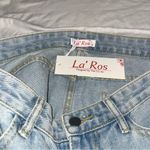 La’ Ros Rhinestone Fringe Cutoff Denim Jean Shorts Blue Size M Photo 5