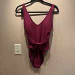 Shade & Shore New  V neck Purple Eggplant One Piece Swimsuit Medium NWT Photo 5