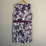 Brooks Brothers 346 Women's Size 16 Sleeveless Floral Sheath Dress Purple White Photo 9