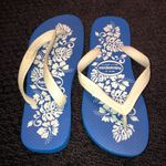 Havaianas  Hibiscus Blue and White Flip Flops Photo 0