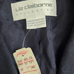 Liz Claiborne 1990s Vintage Navy Military Style Deadstock Double Breasted Wool Blazer Size 6 Photo 4