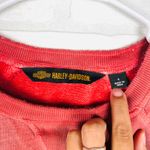 Harley Davidson Red Ombre Long Sleeve Top, Raw Hem, Eagle Logo, Biker Size Small Photo 5