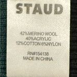 STAUD  Ken Striped Roll Neck Merino Wool Sweater Blue, Black, Green -  Medium Photo 6