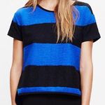 Madewell Blue & Black Brushed Rugby Boxy Top Photo 0