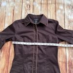 EXPRESS Women’s 3/4 Sleeve Button Down Stretch Sheath Midi Dress Brown Size 5/6 Photo 5