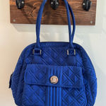 Vera Bradley Brilliant Blue Quilted Turnlock Satchel Bag Photo 0