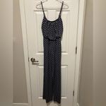Kaileigh  Navy Blue Diamond Geometric Patterned Wide Leg Sleeveless Jumpsuit Photo 1