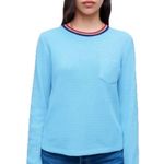 RE/DONE REDONE Sky Blue Pocket Women’s Thermal Long Sleeve Shirt Size Small Photo 0