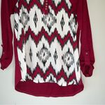 Rewind  3/4 Sleeve Maroon Back and Aztek Patterned Front Blouse Size Juniors S Photo 6