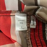 New York & Company Red and White Short Sleeve Blouse Photo 2