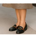 Aerosoles Size 6W Loafers Shoes Brown Trim on Black Low Heel Photo 3