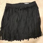 BB Dakota Black Suede Fringe Skirt Photo 0