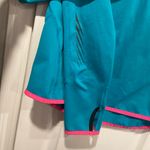 New Balance Size M Turqoise Mock Neck Fleece Half Zip Running Top Thumbholes Photo 1