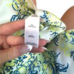 Cinq à Sept Marianna Bouquet-Print Cropped Shirt Blue White Green Size Small Photo 10