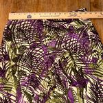 Charter Club  100%‎ Linen Purple and Green A-Line Skirt Size 6 Petite side zip Photo 5