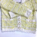 Balmain Yellow and White Tweed Cardigan 42 FR 10 US DF1KL106KG71 Photo 11