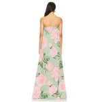NEW L’IDEE Costiera Maxi Dress Womens Strapless Green Pink Floral Size Small Photo 2