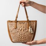 Brahmin  Rare Style Crocodile Leather Saddle Brown Tote Photo 0