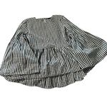 Who What Wear  women's size medium black and white checkered blouse with … Photo 3