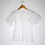 Sandro Paris White Eyelet Sleeve Women's Top Short Sleeve Size 10 Photo 1